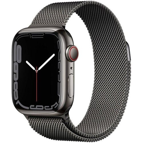 Apple Watch Series 7 (2021) GPS + Cellular 41 mm - Acero inoxidable Grafito - Pulsera Milanese Loop Negro