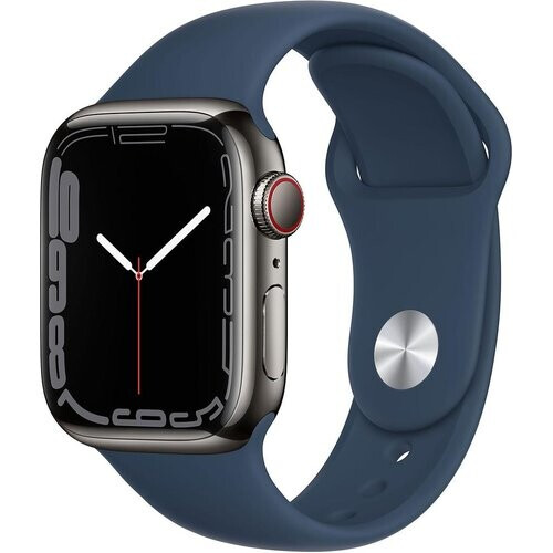 Apple Watch Series 7 (2021) GPS + Cellular 45 mm - Acero inoxidable Grafito - Correa deportiva Azul