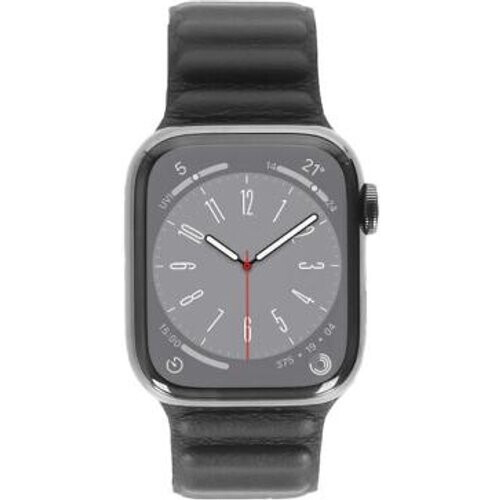 Apple Watch Series 8 GPS + Cellular 45mm Acero inoxidable plata Cuero medianoche S/M - Reacondicionado: como nuevo | 30 meses de garantía | Envío gratuito