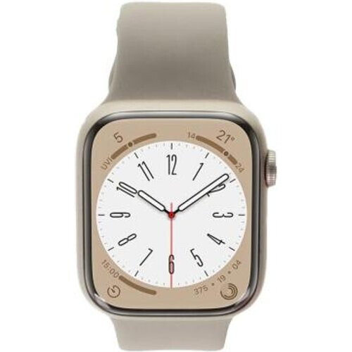 Apple Watch Series 8 GPS 45mm Aluminio Correa deportiva blanco estrella - Reacondicionado: muy bueno | 30 meses de garantía | Envío gratuito