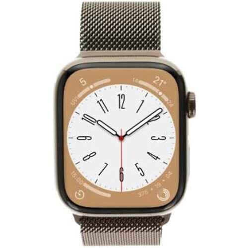Apple Watch Series 8 GPS + Cellular 45mm Acero inoxidable oro Pulsera milanesa oro - Reacondicionado: buen estado | 30 meses de garantía | Envío gratuito