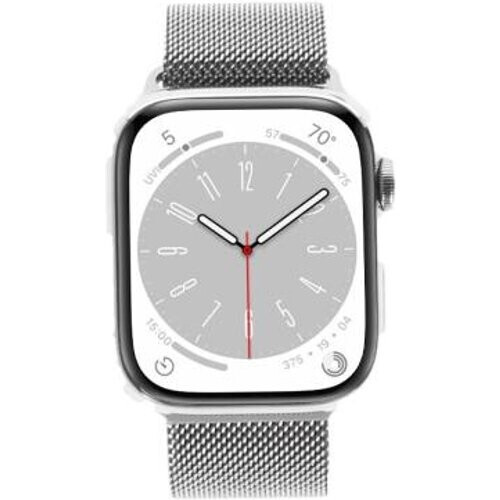 Apple Watch Series 8 GPS + Cellular 45mm Acero inoxidable plata Pulsera milanesa plata - Reacondicionado: muy bueno | 30 meses de garantía | Envío gratuito