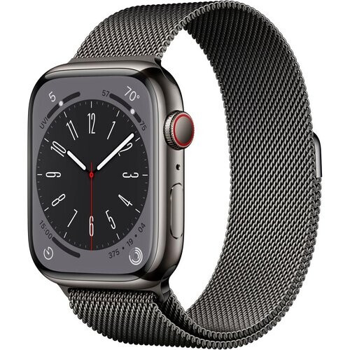 Apple Watch Series 9 (2023) GPS + Cellular 45 mm - Acero inoxidable Grafito - Pulsera Milanese Loop Negro