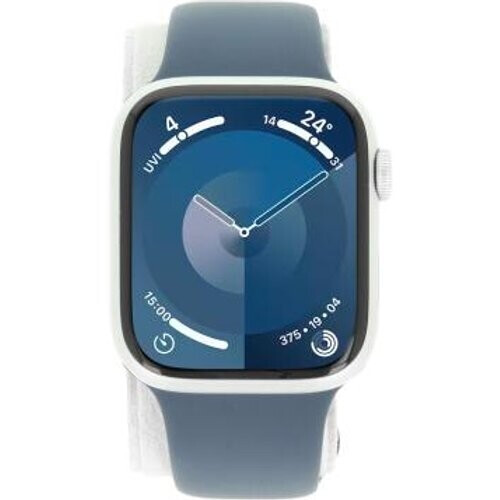 Apple Watch Series 9 GPS 45mm Aluminio plata Correa deportiva azul tempestad M/L - Reacondicionado: como nuevo | 30 meses de garantía | Envío gratuito