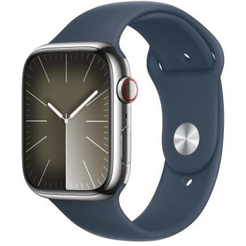 Apple Watch Series 9 GPS + Cellular 41mm Acero inoxidable plata Correa deportiva azul tempestad S/M - Reacondicionado: como nuevo | 30 meses de garantía | Envío gratuito
