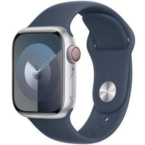 Apple Watch Series 9 GPS + Cellular 41mm Aluminio plata Correa deportiva azul tempestad S/M - Reacondicionado: muy bueno | 30 meses de garantía | Envío gratuito