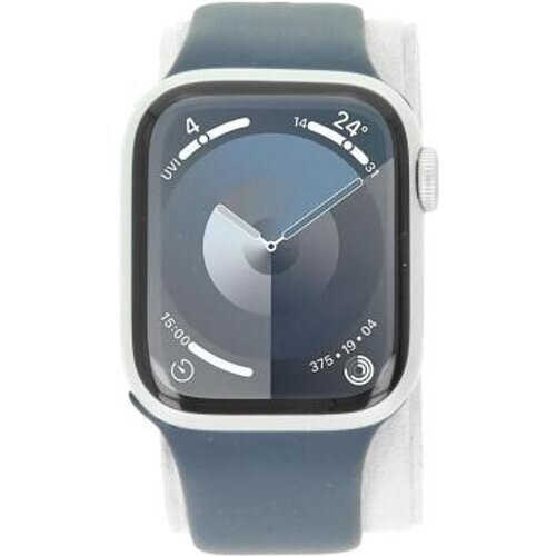 Apple Watch Series 9 GPS + Cellular 41mm Aluminio plata Correa deportiva azul tempestad tempestad M/L - Reacondicionado: como nuevo | 30 meses de garantía | Envío gratuito