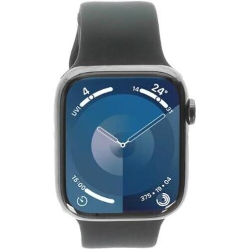 Apple Watch Series 9 GPS + Cellular 45mm Acero inoxidable grafito Correa deportiva medianoche M/L - Reacondicionado: muy bueno | 30 meses de garantía | Envío gratuito