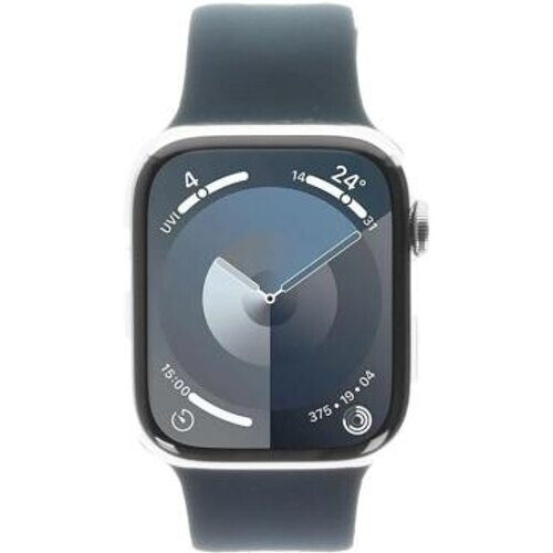 Apple Watch Series 9 GPS + Cellular 45mm Acero inoxidable plata Correa deportiva azul tempestad M/L - Reacondicionado: como nuevo | 30 meses de garantía | Envío gratuito