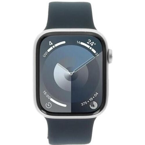 Apple Watch Series 9 GPS + Cellular 45mm Aluminio plata Correa deportiva azul tempestad M/L - Reacondicionado: muy bueno | 30 meses de garantía | Envío gratuito