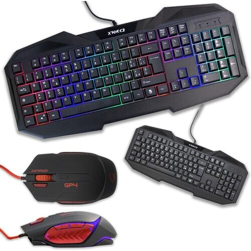 Cortek Teclado QWERTY Italiano retroiluminado XForce + GP4 Kit Mouse and Keyboard