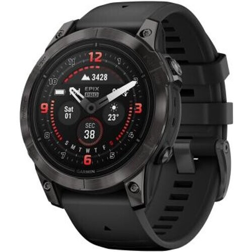Garmin Epix Pro (Gen 2) Sapphire 47mm negro/gris carbonTitan QuickFit-Correa de silicon (010-02803-11) - Reacondicionado: buen estado | 30 meses de garantía | Envío gratuito