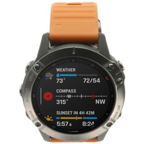 Garmin Fenix 6 Saphir titanio naranjo (0100215814) - Reacondicionado: buen estado | 30 meses de garantía | Envío gratuito