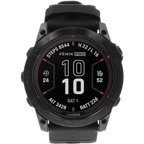 Garmin Fenix 7 Pro Sapphire Solar 47mm Gris Carbón DLC Titanio con correa negra (010-02777-11) - Reacondicionado: buen estado | 30 meses de garantía | Envío gratuito