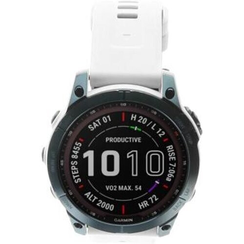 Garmin Fenix 7 Sapphire Solar 47mm azul DLC titanio/blanco de piedra (010-02540-25) - Reacondicionado: buen estado | 30 meses de garantía | Envío gratuito