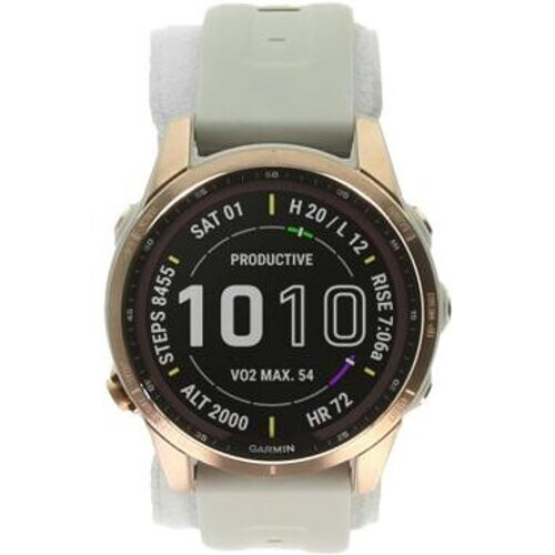 Garmin Fenix 7S Solar 42mm dorado rosado/beige (010-02539-11) - Reacondicionado: buen estado | 30 meses de garantía | Envío gratuito