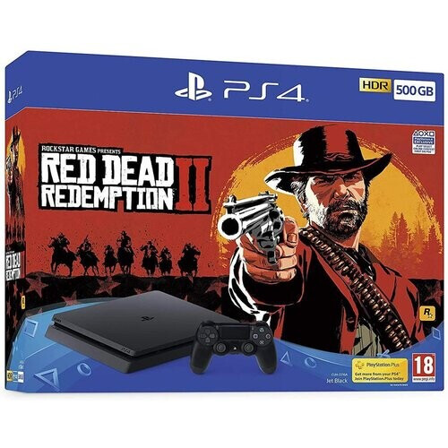 PlayStation 4 Slim 1000GB - Negro Mate + Red Dead Redemption II